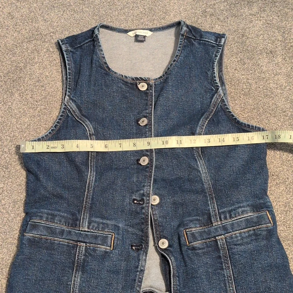 American Eagle Denim Longline Vest Size Medium - Picture 4 of 7